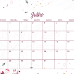 Calendario Mensal Julho