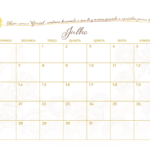 Calendario Mensal Julho