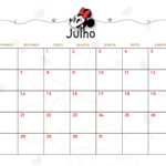 Calendario Mensal Julho Minnie