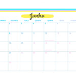 Calendario Mensal Junho