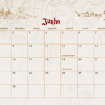 Calendario Mensal Junho