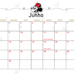 Calendario Mensal Junho Minnie