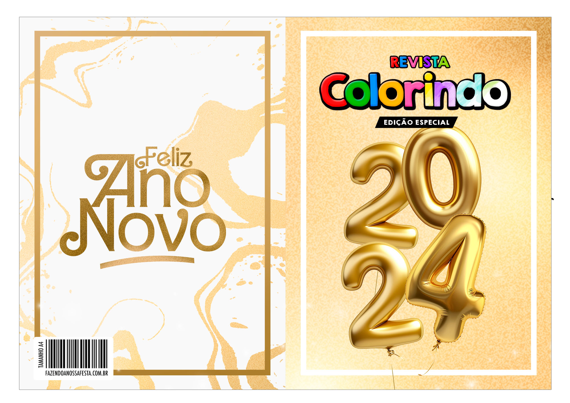Revista Colorindo Kit Festa Ano Novo 2024