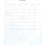 Horarios Planner Professor Stitch e Angel