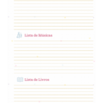 Lista de Filmes Musicas Livros Planner Professor Materiais fofos