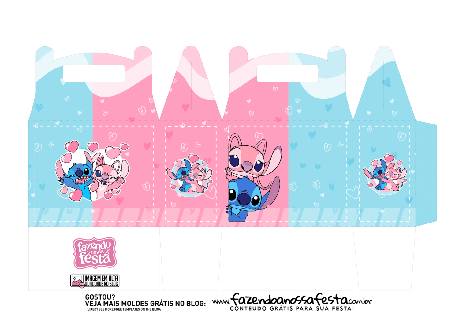 Caixa Maleta Stitch e Angel - Fazendo a Nossa Festa