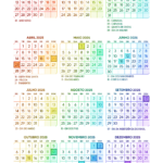 Calendario 2025 A4 Arco Iris