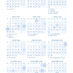 Calendario 2025 A4 Azul Claro