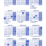 Calendario 2025 A4 Azul Marinho