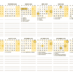 Calendario 2025 A4 Horizontal Amarelo