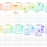 Calendario 2025 A4 Horizontal Arco Iris