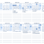 Calendario 2025 A4 Horizontal Azul