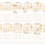 Calendario 2025 A4 Horizontal Laranja