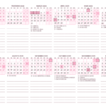 Calendario 2025 A4 Horizontal Rosa