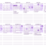 Calendario 2025 A4 Horizontal Roxo