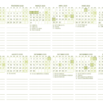 Calendario 2025 A4 Horizontal Verde