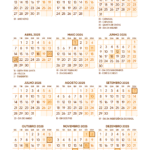 Calendario 2025 A4 Laranja