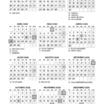 Calendario 2025 A4 Preto e Branco