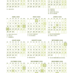 Calendario 2025 A4 Verde