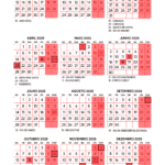 Calendario 2025 A4 Vermelho