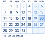 Calendario 2025 Julho Azul