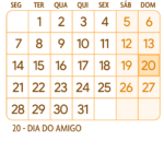 Calendario 2025 Julho Laranja