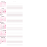 Calendario 2025 Meia A4 A5 Rosa