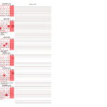 Calendario 2025 Meia A4 A5 Vermelho