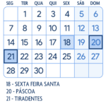 Calendario Abril 2025 Azul