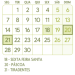 Calendario Abril 2025 Verde