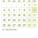 Calendario Agosto 2025 Verde