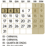 Calendario Marco 2025 Dourado