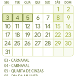 Calendario Marco 2025 Verde