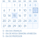 Calendario Outubro 2025 Azul Claro