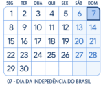 Calendario Setembro 2025 Azul