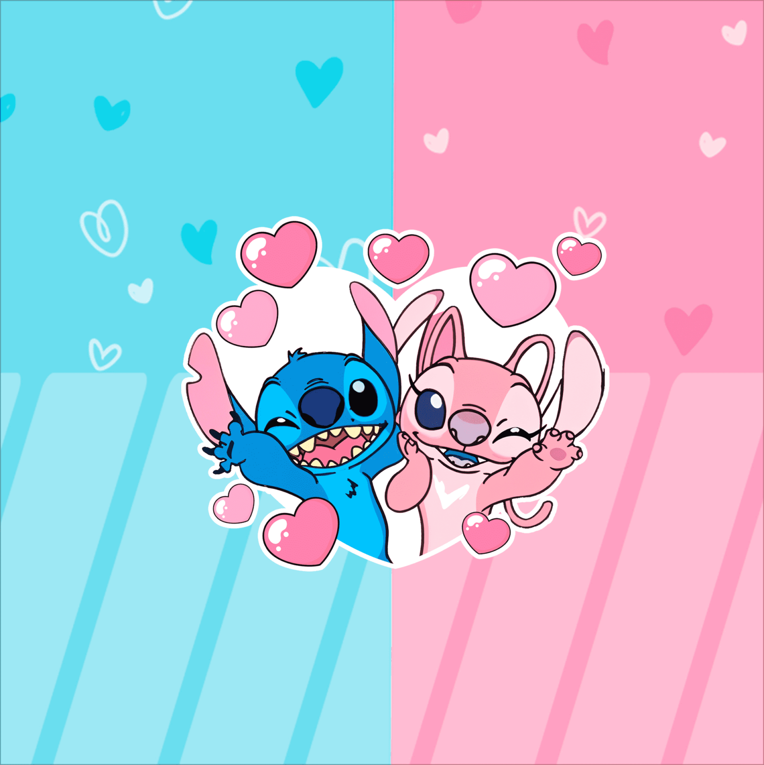 Molde Quadrado Stitch e Angel - Fazendo a Nossa Festa