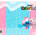 Revista Colorindo do Kit Festa Stitch e Angel