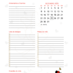 Calendario Mensal Dezembro Planner Minnie 25