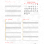 Calendario Mensal Dezembro Planner Snoopy