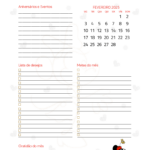 Calendario Mensal Fevereiro Planner Minnie 25