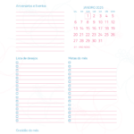 Calendario Mensal Janeiro Planner Stitch e Angel