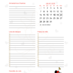 Calendario Mensal Julho Planner Minnie 25