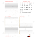 Calendario Mensal Setembro Planner Minnie 25