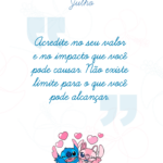 Capa de JULHO Planner Stitch e Angel