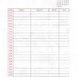 Pagina Agenda Clientes Agosto Planner Snoopy