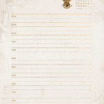 Pagina com Dia e Horas Janeiro Planner Harry Potter 25