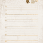 Pagina com Dia e Horas Julho Planner Harry Potter 25