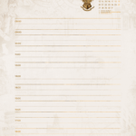 Pagina com Dia e Horas Outubro Planner Harry Potter 25