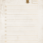 Pagina com Dia e Horas Setembro Planner Harry Potter 25