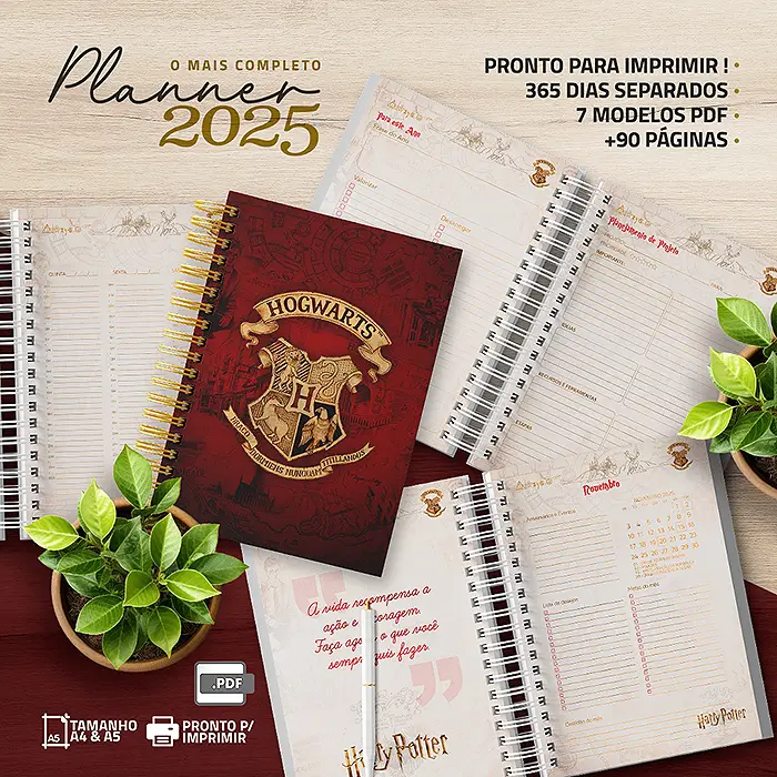 Planner Harry Potter 2025 para imprimir